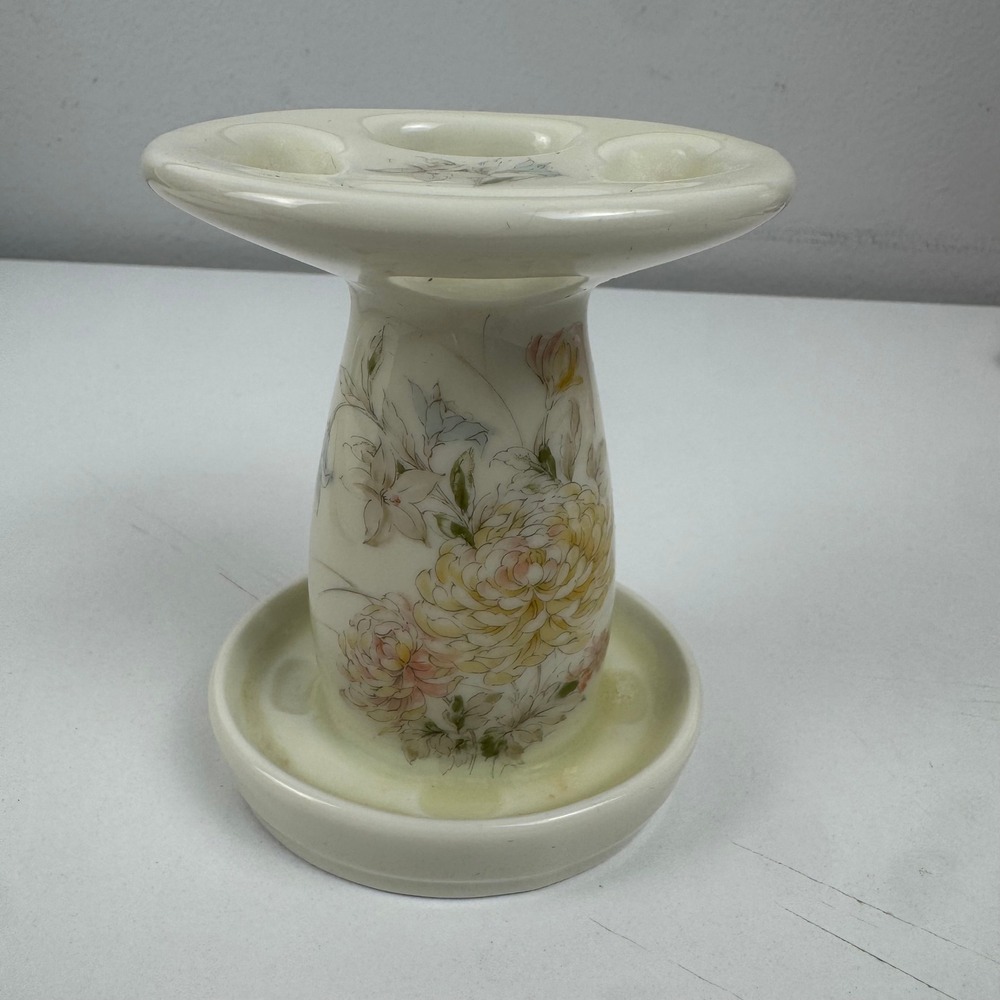 Vtg Floral Vanity Toothbrush Holder Cottagecore Coquette Bathroom Decor